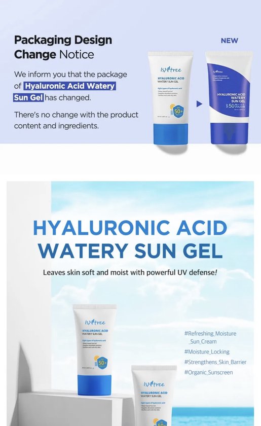 Isntree Hyaluronic Acid Watery Sun Gel 50ml
