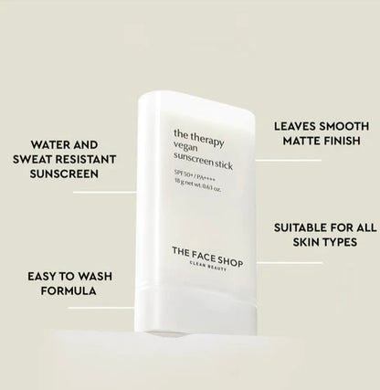 THE FACE SHOP The Therapy Vegan Sunscreen Stick SPF50+ PA++++ 18g