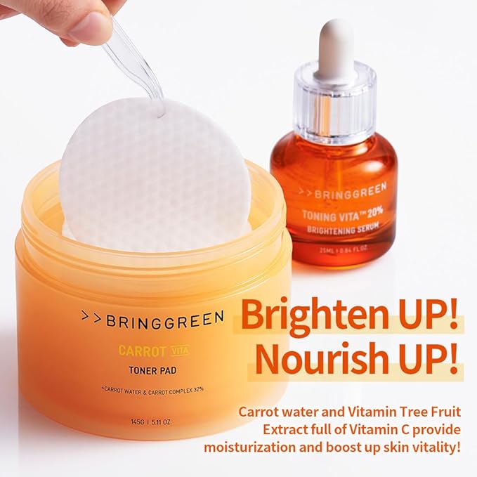 BRINGGREEN Carrot Vita Toner Pad 60P