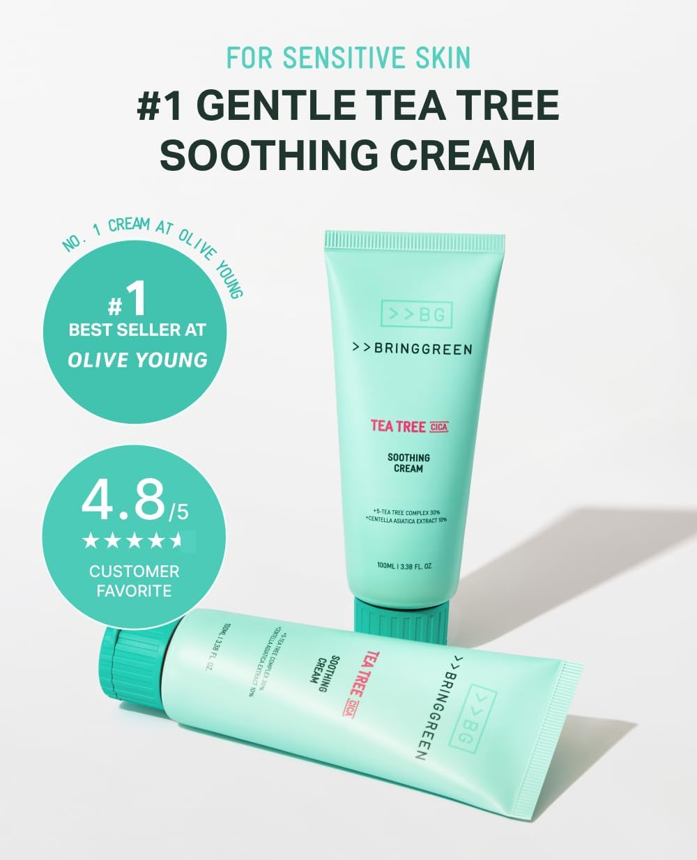 BRINGGREEN Tea Tree Cica Soothing Cream Plus 100ml