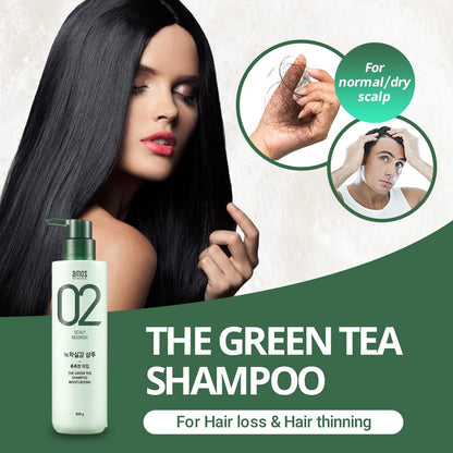 amos PROFESSIONAL The Green Tea Shampoo [Fresh - For Oily Scalp] 500g