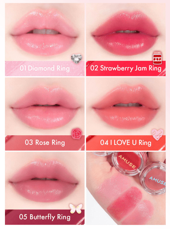 AMUSE Ring Lip Balm 0.9g (5 Colors) - Koreanskinca.re