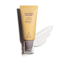 A tube of Haruharu Wonder Black Rice Moisture Airyfit Sunscreen with SPF50+ protection, standing upright next to its packaging box.