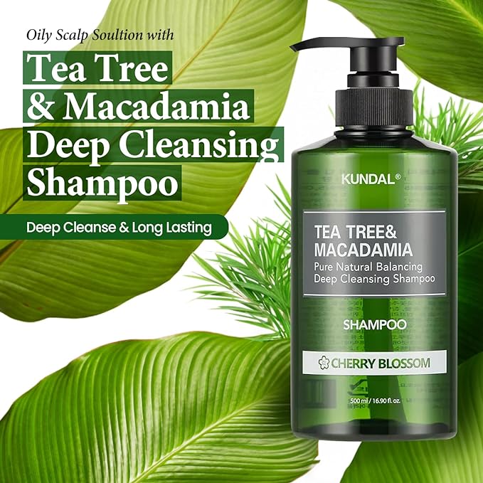 KUNDAL Tea Tree & Macadamia Deep Cleansing Shampoo Baby Powder 500ml