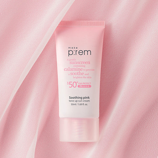make p:rem Soothing Pink Tone Up Sun Cream SPF 50+