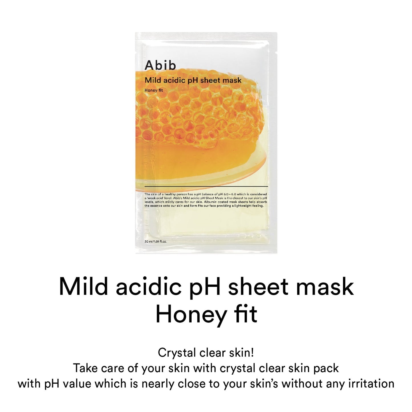 Abib Mild acidic pH sheet mask Honey fit 30ml