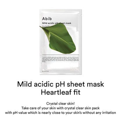 Abib Mild acidic pH sheet mask Heartleaf fit 30ml