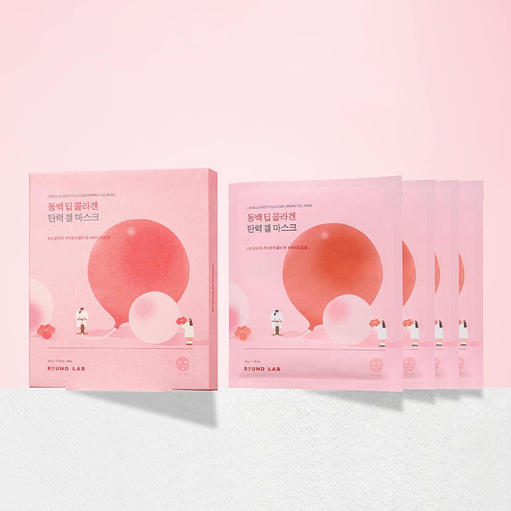 Round Lab Camellia Deep Collagen Firming Gel Mask Sheet 34g X 4ea - Koreanskinca.re