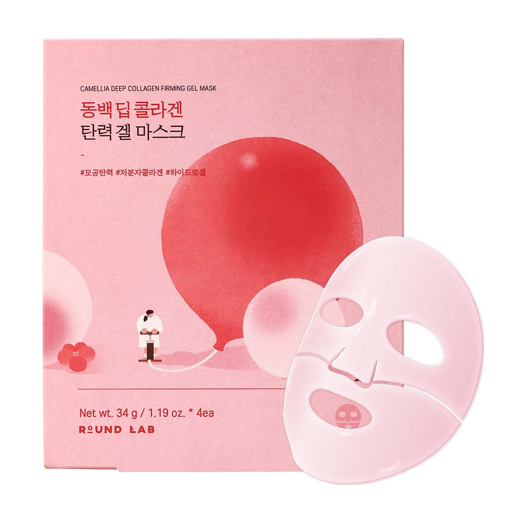 Round Lab Camellia Deep Collagen Firming Gel Mask Sheet 34g X 4ea - Koreanskinca.re