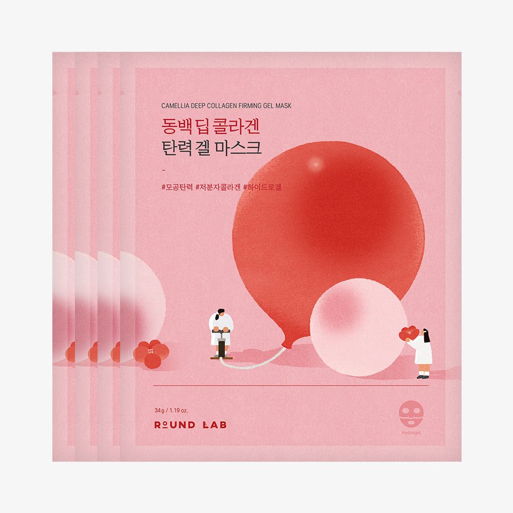 Round Lab Camellia Deep Collagen Firming Gel Mask Sheet 34g X 4ea - Koreanskinca.re