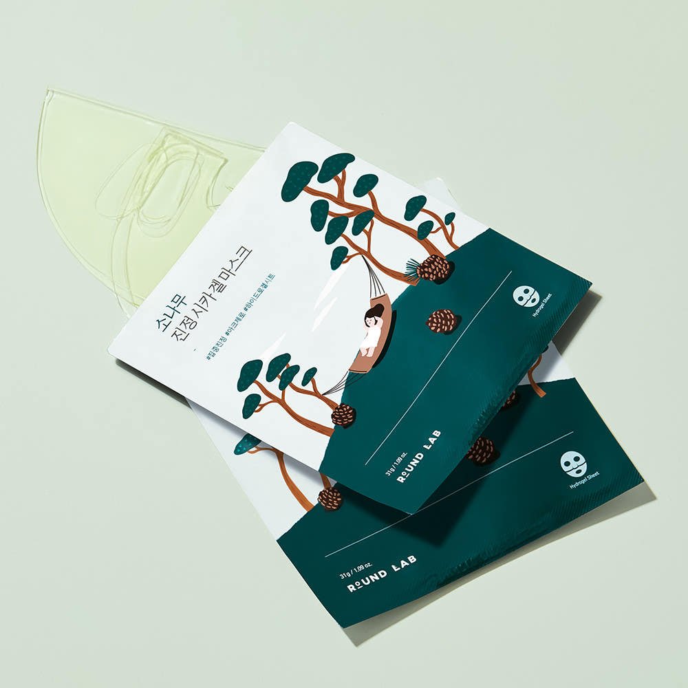 Round Lab Pine Calming Cica Gel Mask - 5 pieces - Koreanskinca.re
