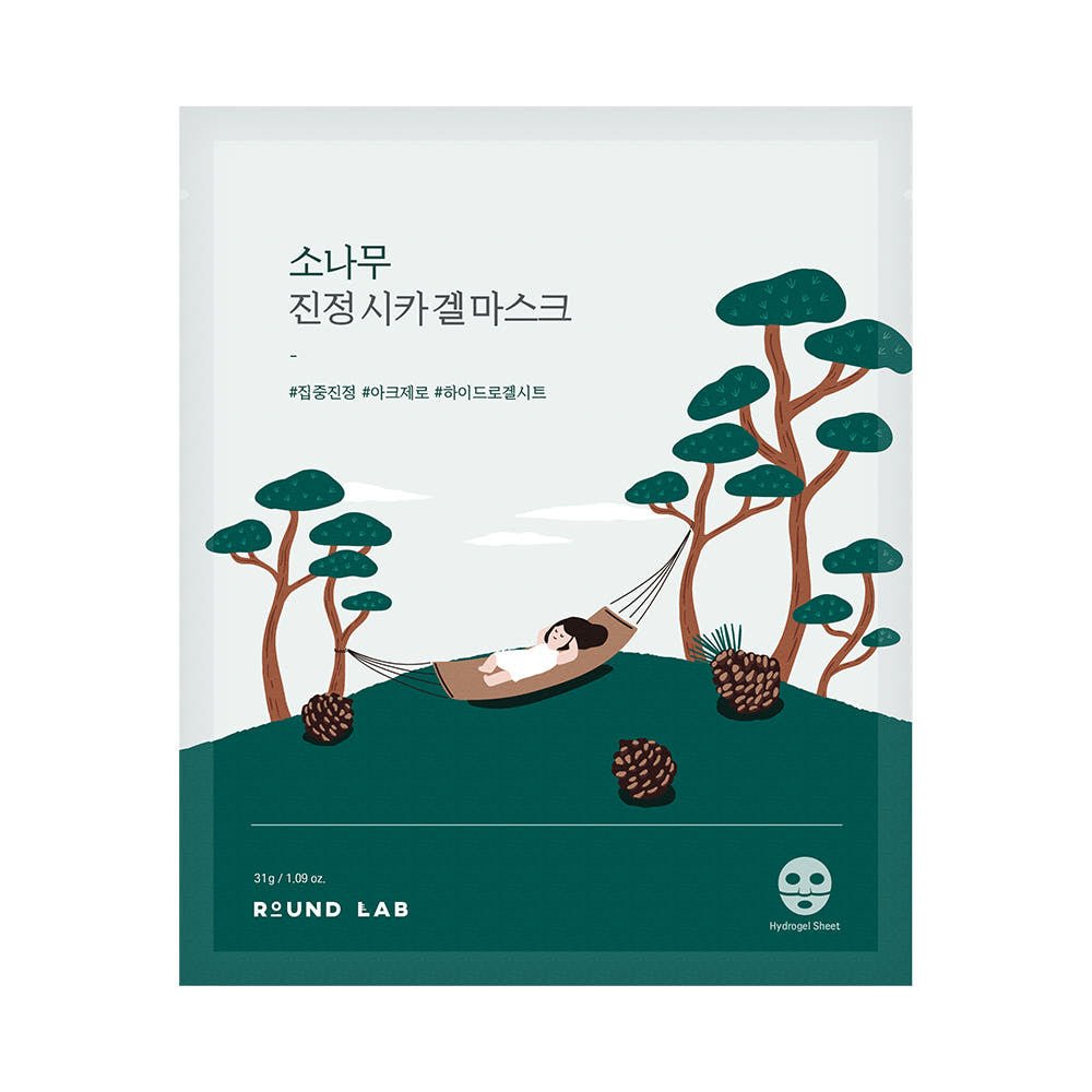 Round Lab Pine Calming Cica Gel Mask - 5 pieces - Koreanskinca.re
